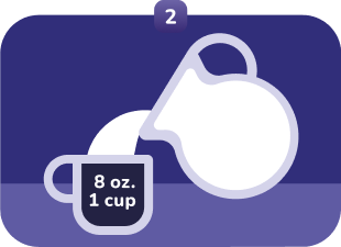Step two, add hot water