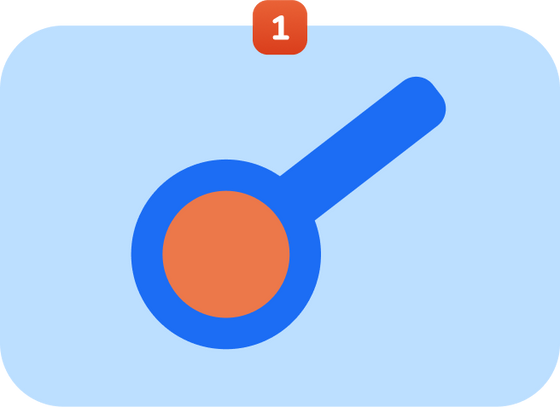 Step one, scoop