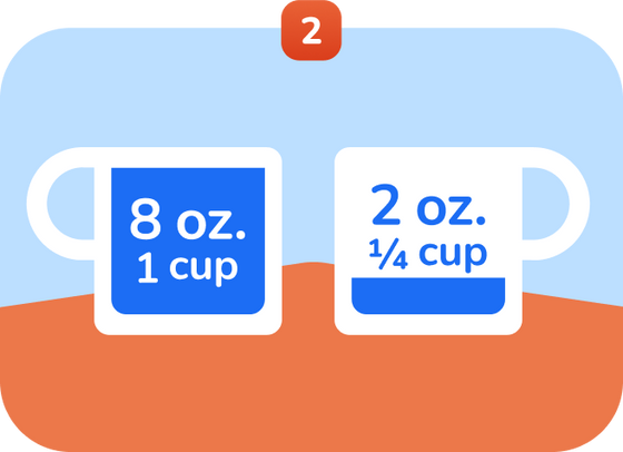Step two, add water